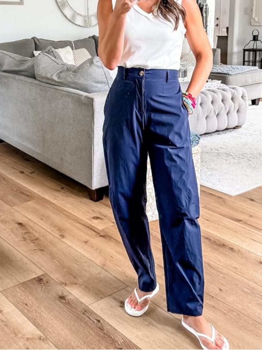 NWT Navy Chinos - High-Rise Straight Fit🌻